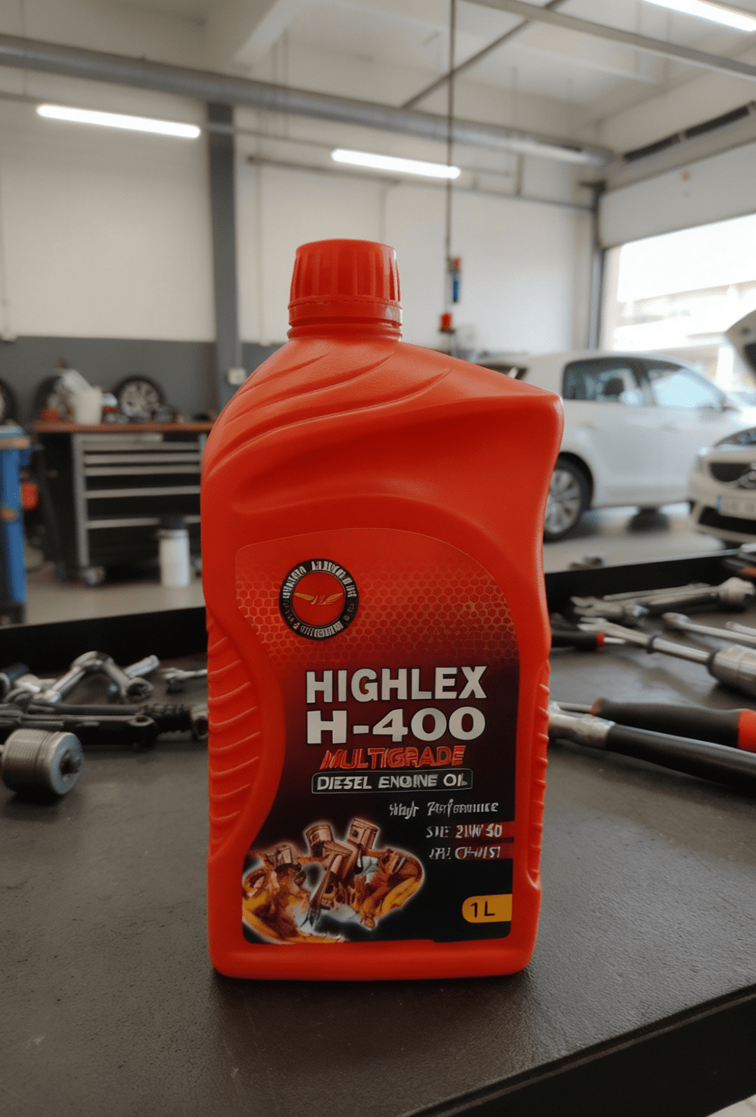 Highlex motorcycle oil bottle for high performance bikes